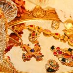Brooches - a table with jewelry