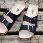 Sandals - Brown-and-black Cotton Leather Sandals on Gray Metal Screen