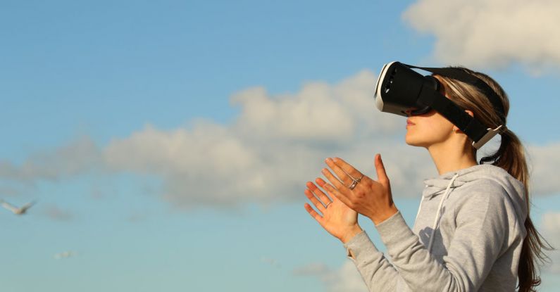 VR - Woman Using Vr Goggles Outdoors